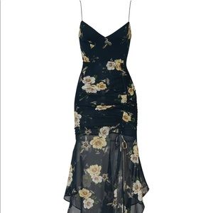 Nicholas Navy Floral Drawstring Dress